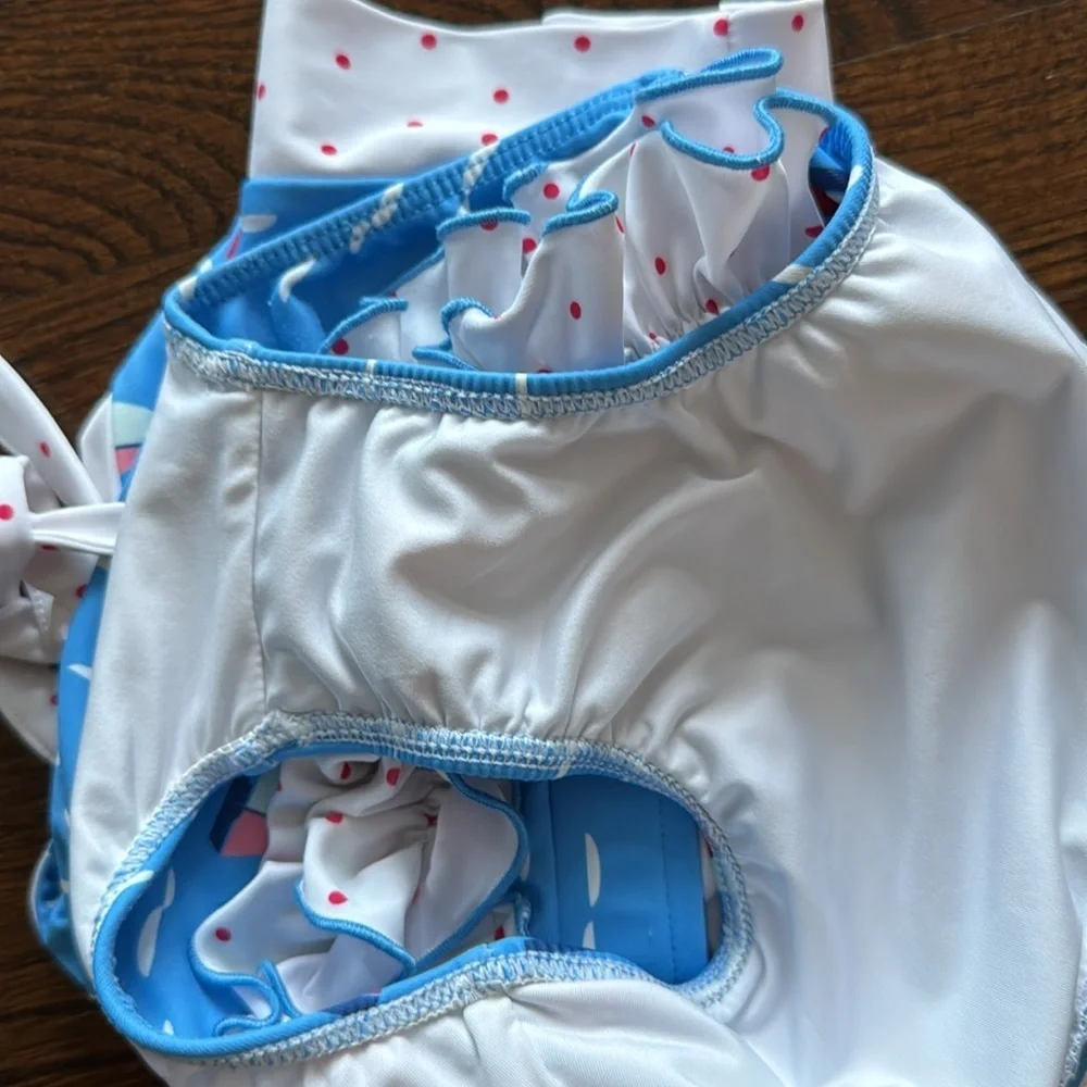 SweetHoney Blue and White Kids Swim Set